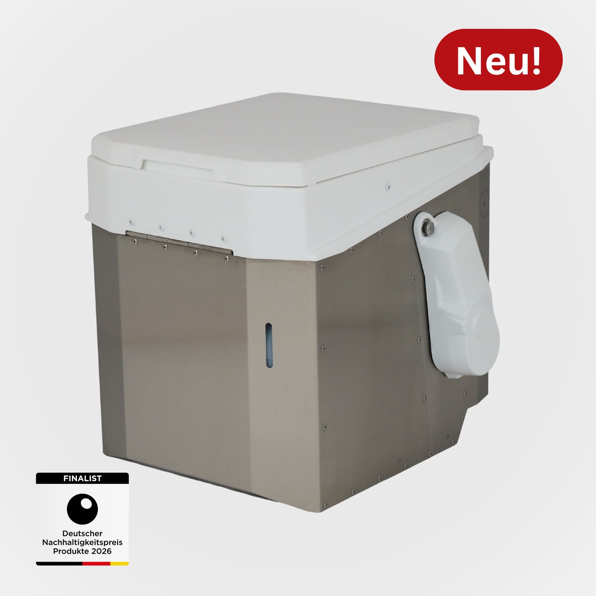BioTioo Motor Trenntoilette Edelstahl – Trockentrenntoilette mit Elektromotor