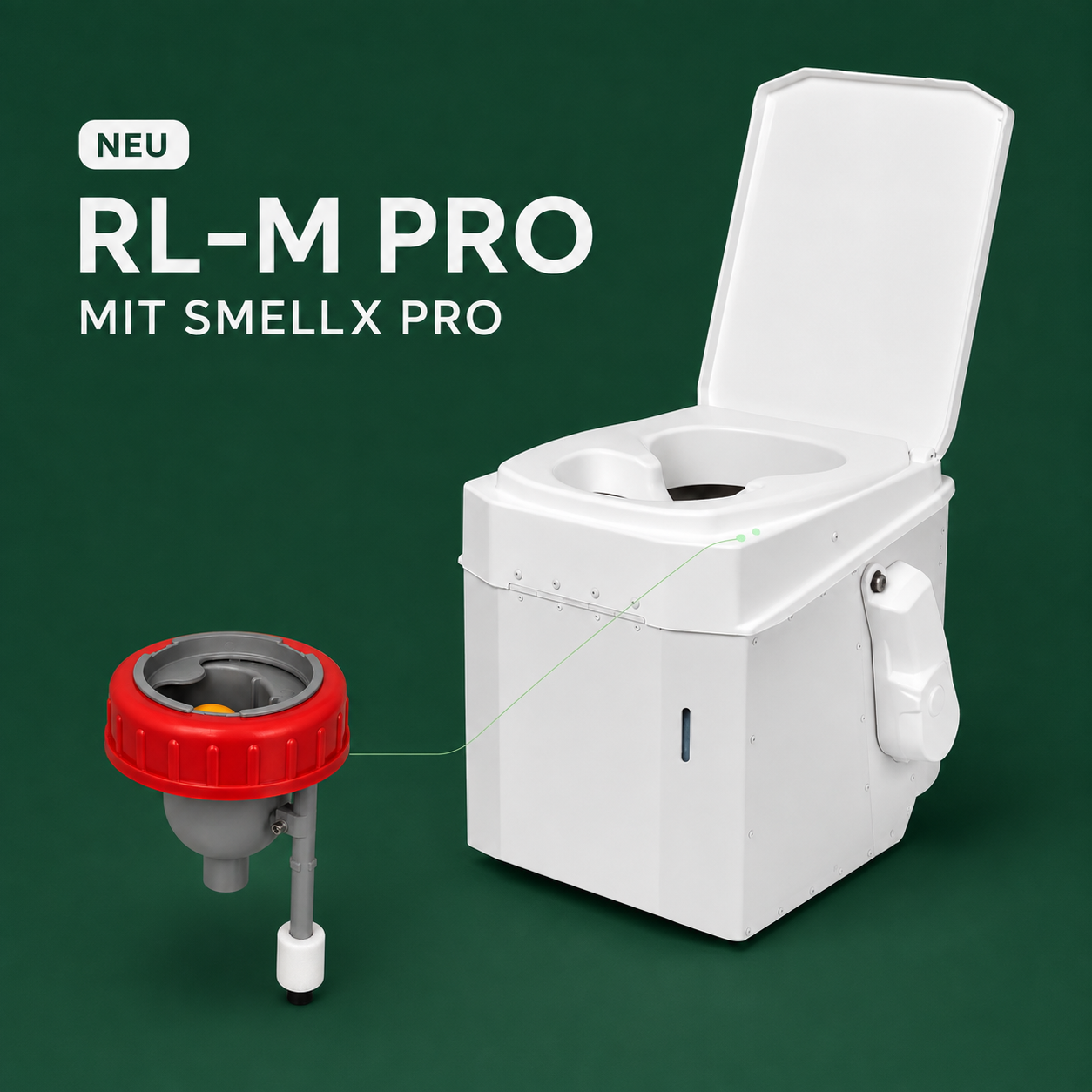 BioTioo RL-M Pro in Weiß mit SmellX Pro, TiooTronic und elektrischer Füllstandsanzeige.